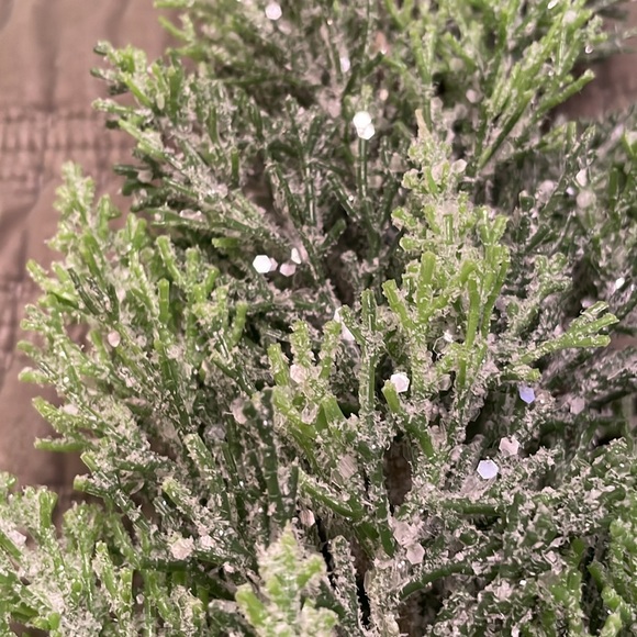 Artificial Faux Cedar Pine Decoration Potted Plant Flocked with Glitter Like - Picture 7 of 15